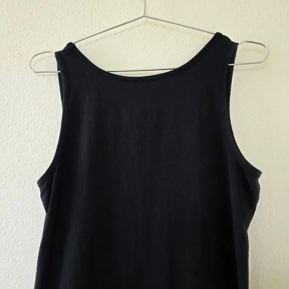 J Crew 365 Sleeveless Bodysuit Womens Size M Black Modal Stretch Scoop Neck